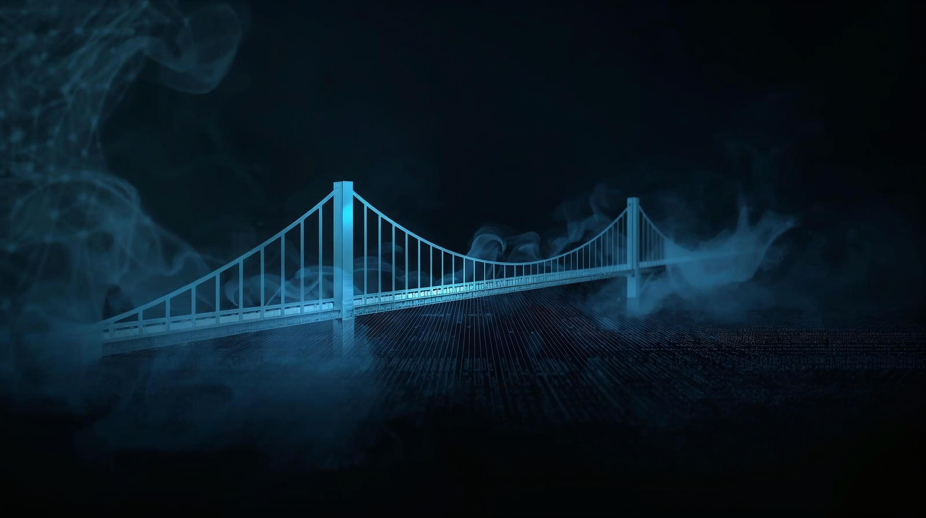 Illustration som symboliserar bro mellan AI och verksamhet